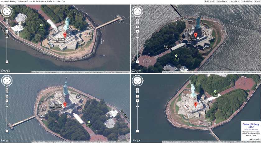 Quad Angle Map of the Statue of Liberty